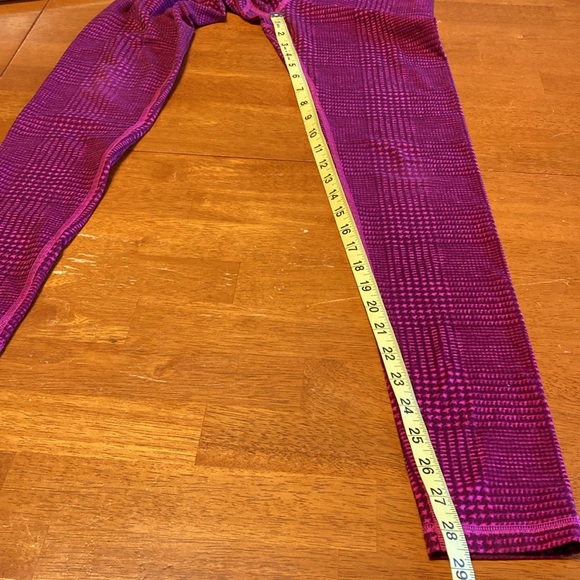 ivivva by Lululemon Girls Size 12 Rhythmic Tights Full Length Leggings Plaid - Picture 14 of 14